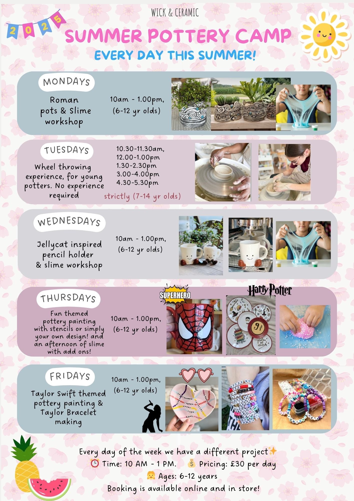 Summer Pottery Camp - Deposit