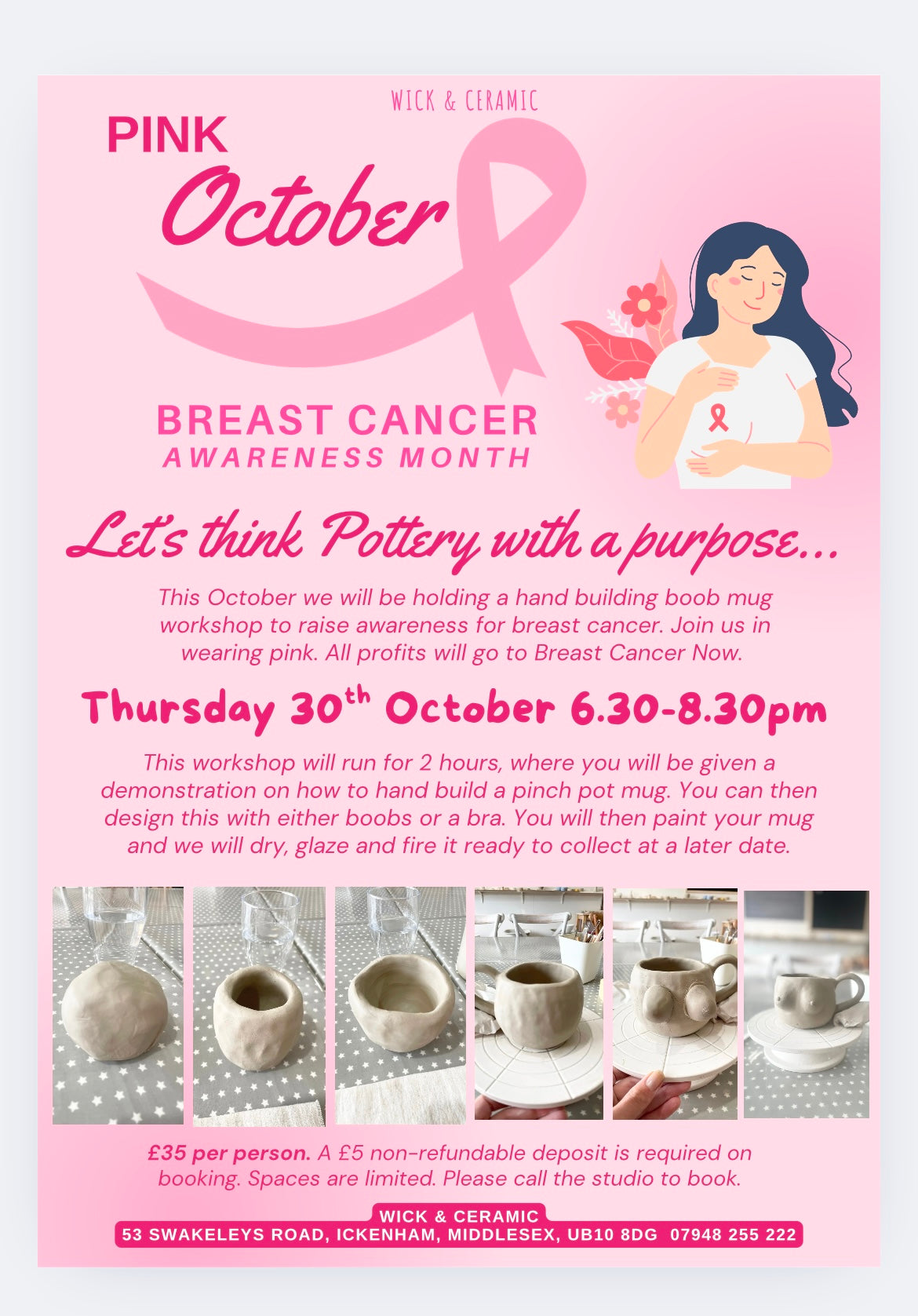 Pink October Mug Making Workshop