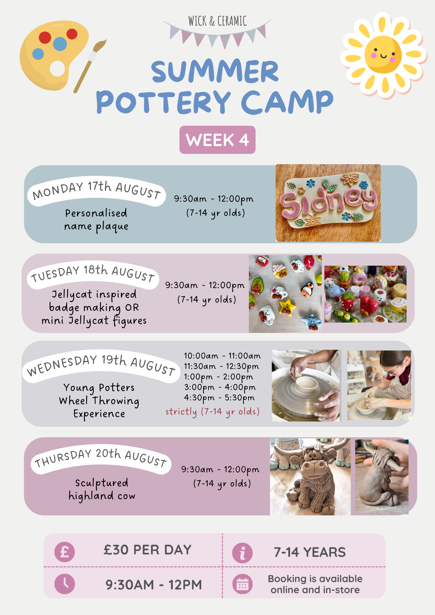 Summer Pottery Camp - Deposit