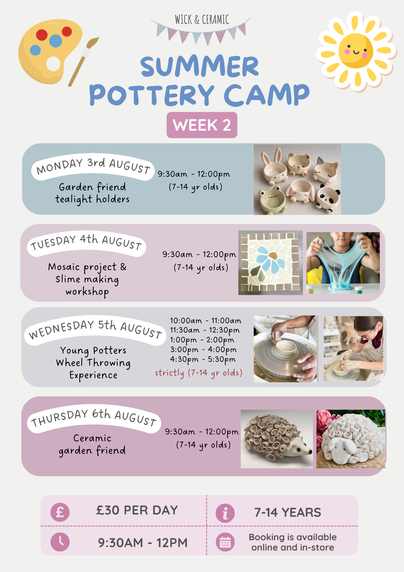 Summer Pottery Camp - Deposit