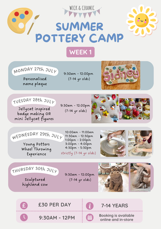Summer Pottery Camp - Deposit